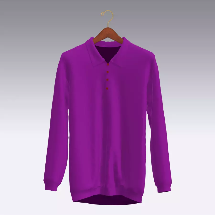 Sweater polo shirt on hanger Low-poly 3D model_0