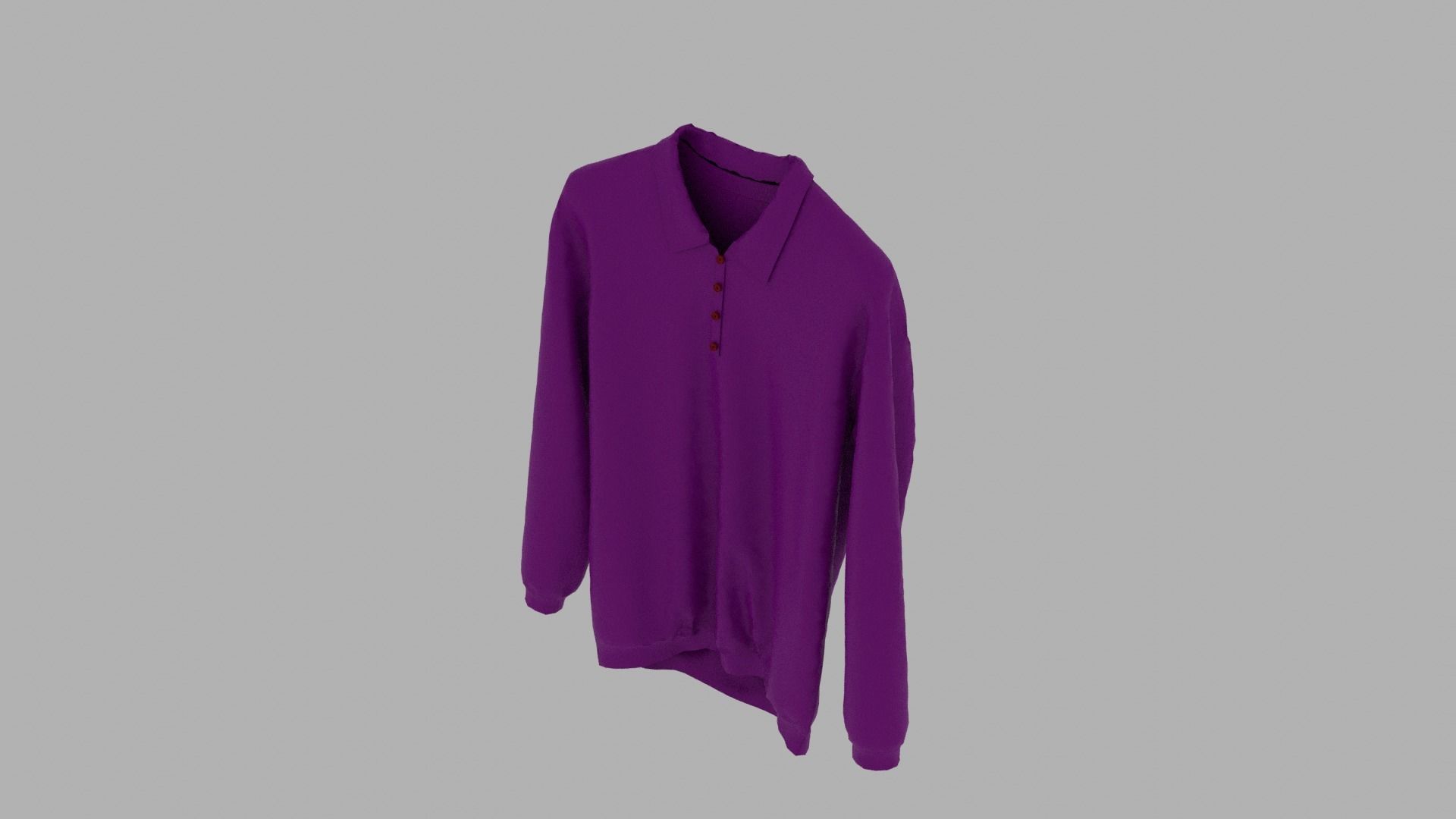 Sweater polo shirt on hanger Low-poly 3D model_6