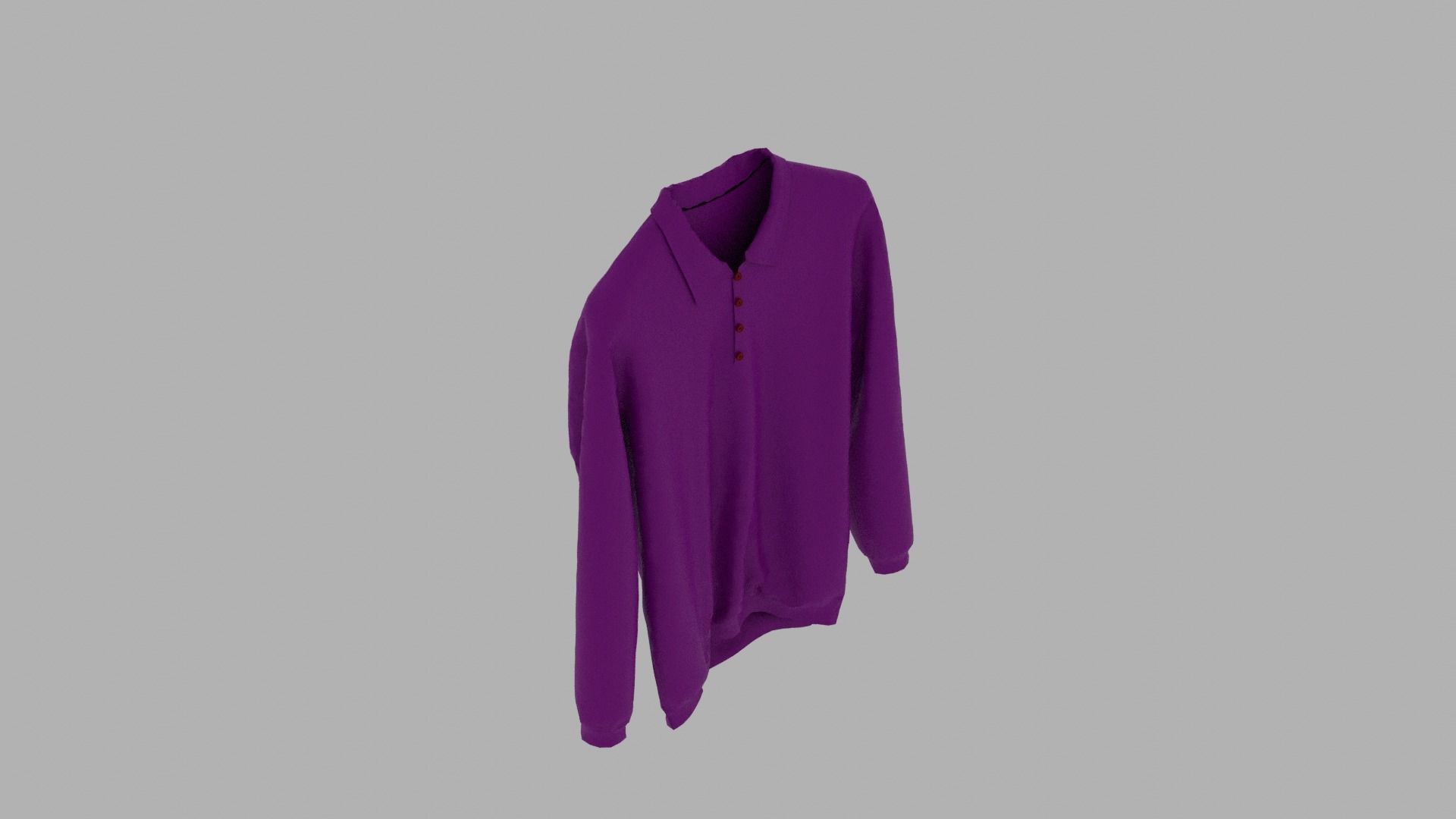 Sweater polo shirt on hanger Low-poly 3D model_7