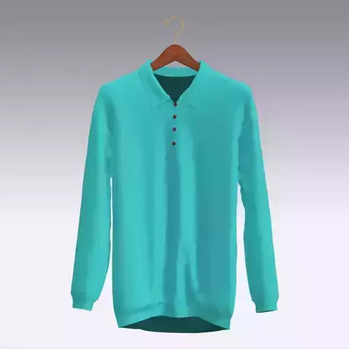 Sweater teal long sleeved polo shirt