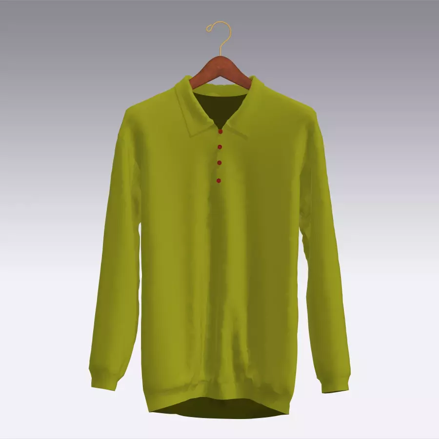 Sweater polo shirt on hanger Low-poly 3D model_0