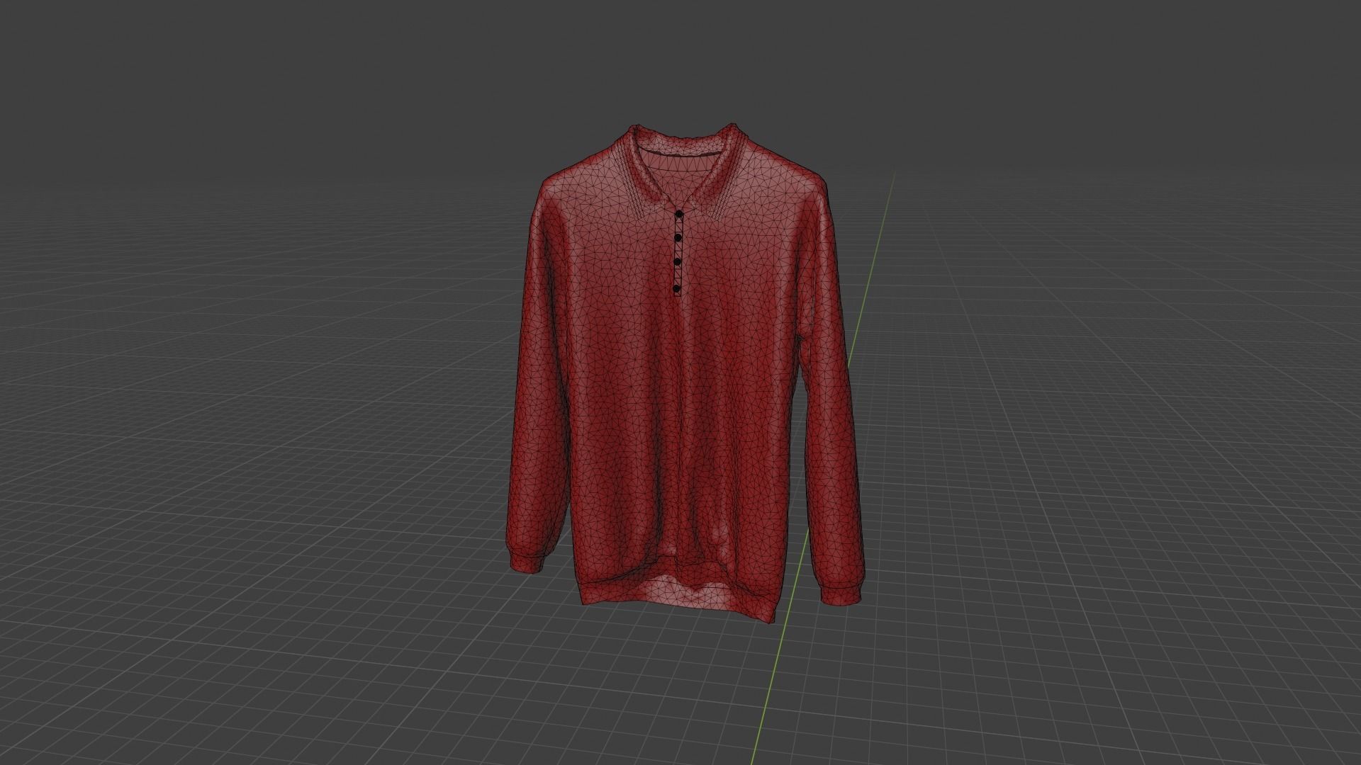 Sweater polo shirt on hanger Low-poly 3D model_8