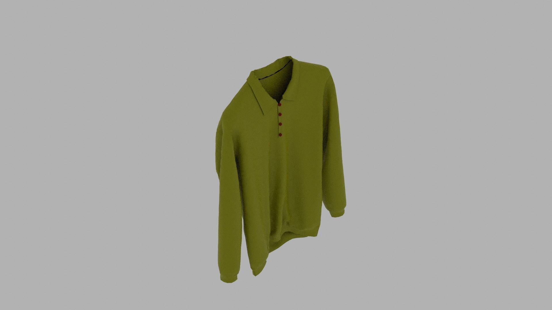 Sweater polo shirt on hanger Low-poly 3D model_7