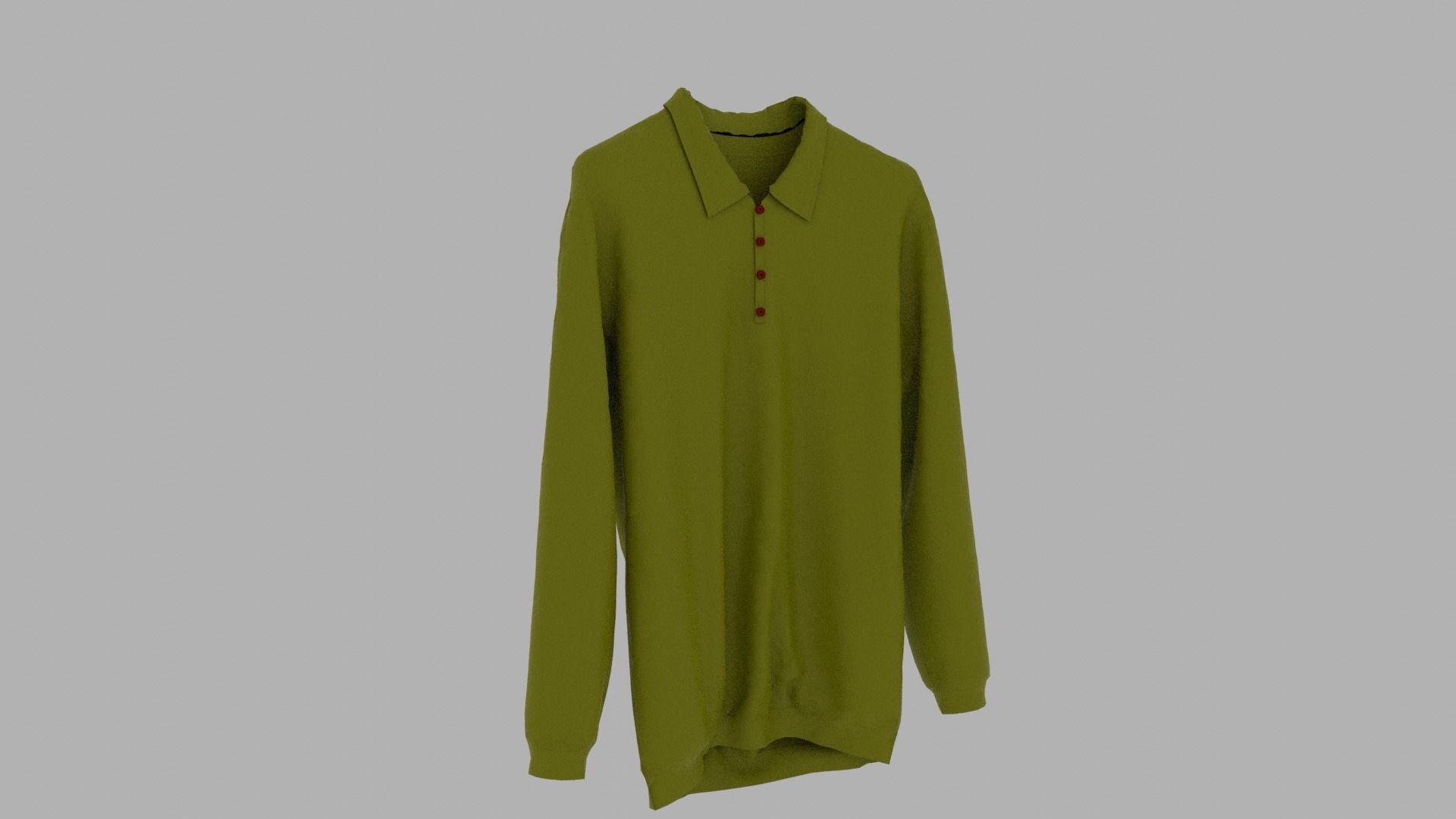 Sweater polo shirt on hanger Low-poly 3D model_3