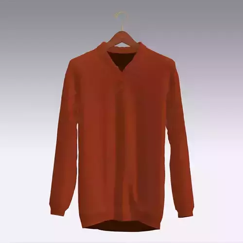 Sweater orange polo shirt on hanger
