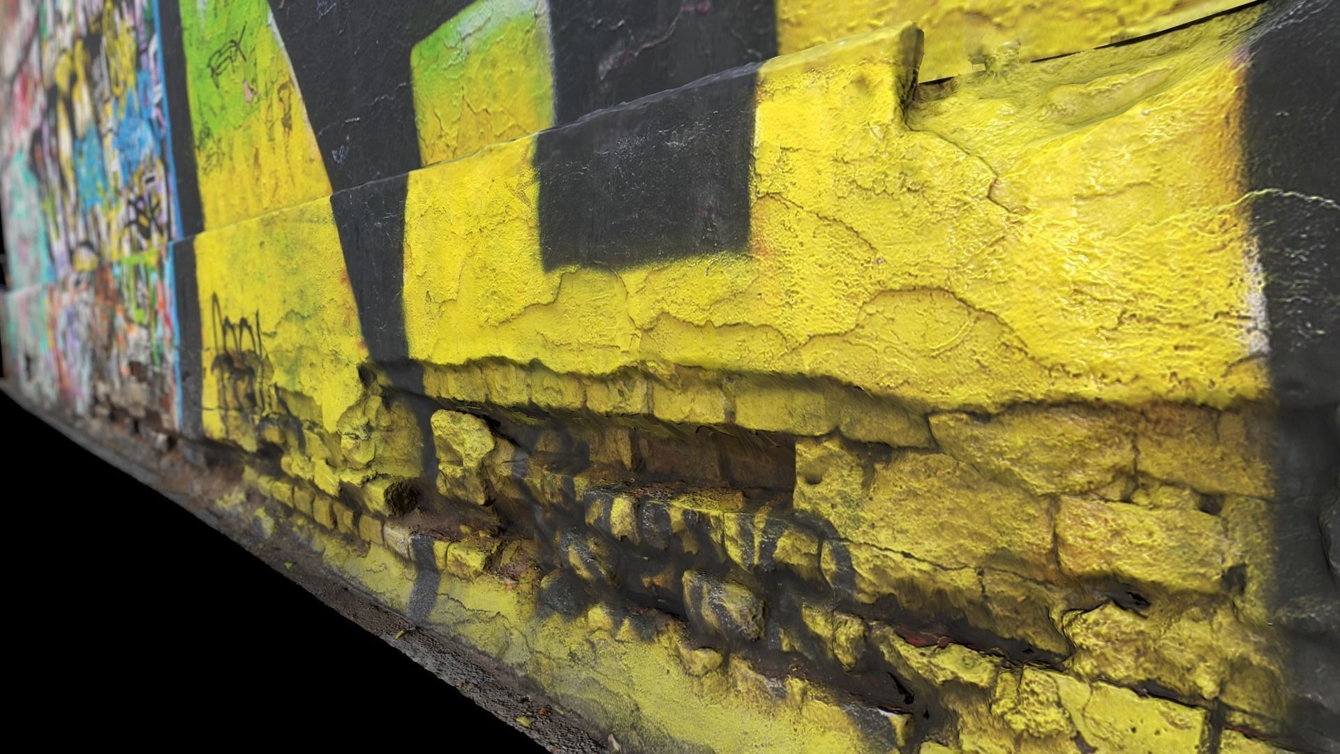 Graffiti Wall - 3d Photoscan Low-poly 3D model_2