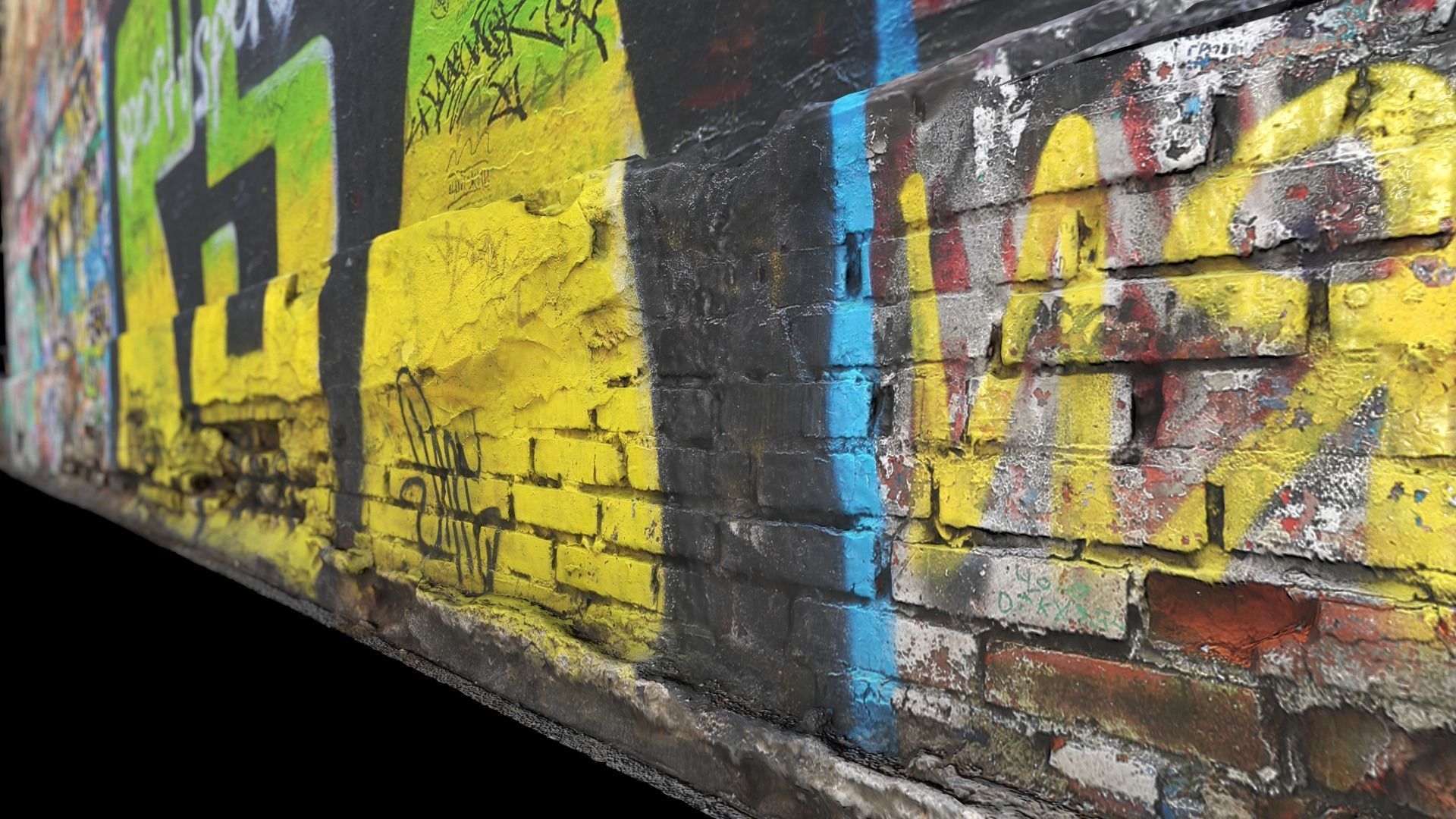 Graffiti Wall - 3d Photoscan Low-poly 3D model_10