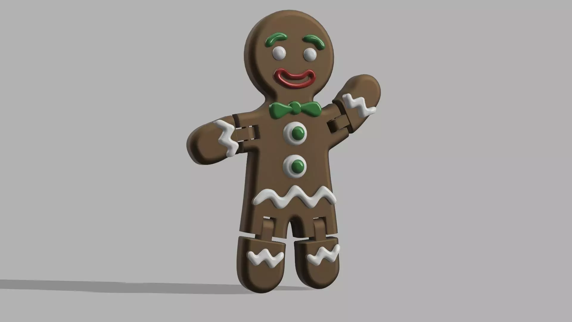 Articulated Gingerbread Man 3D print model_0