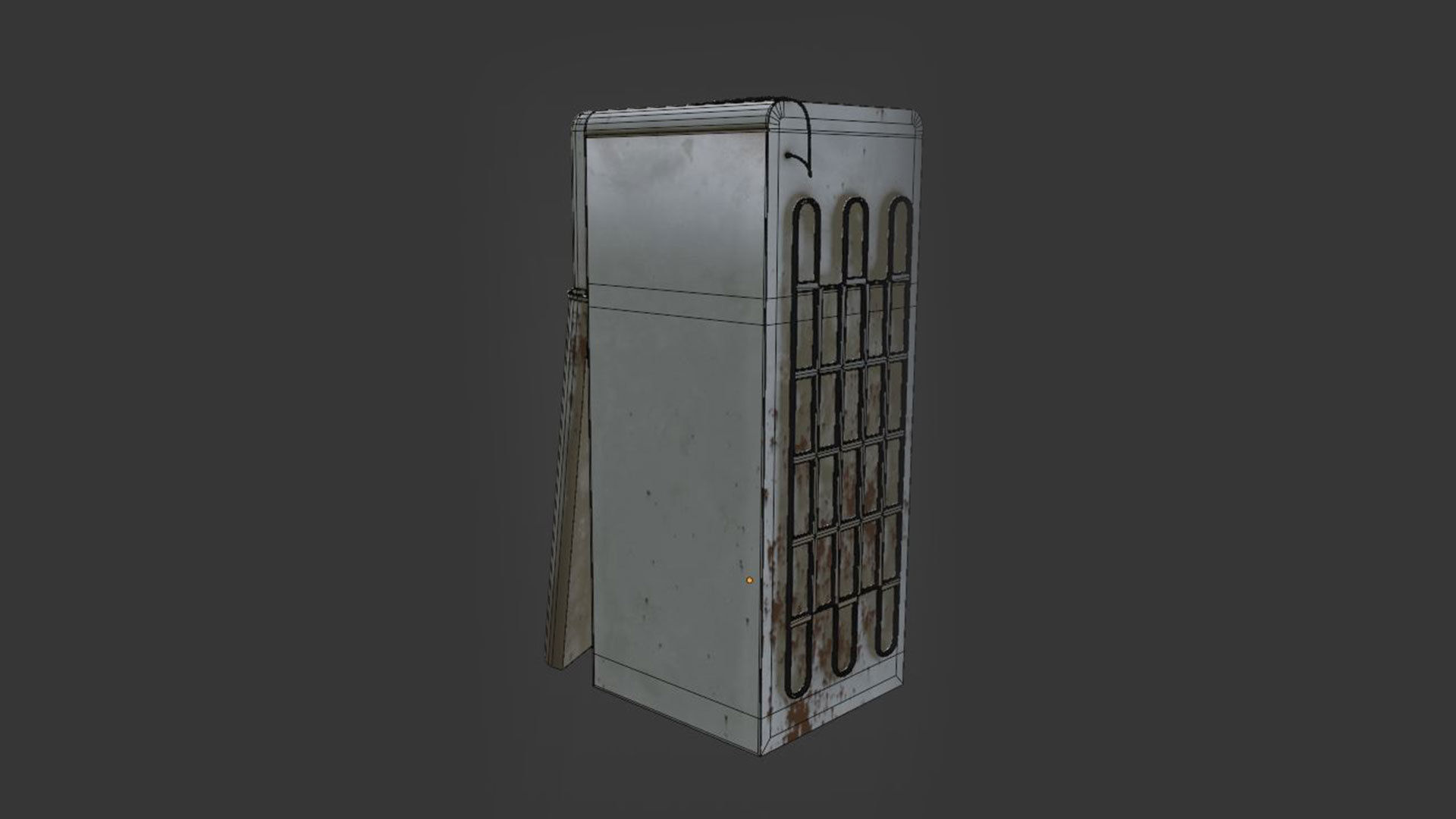 Older Fridge Refrigator 3D Model Game Ready Wtih Blender Low-poly 3D model_8