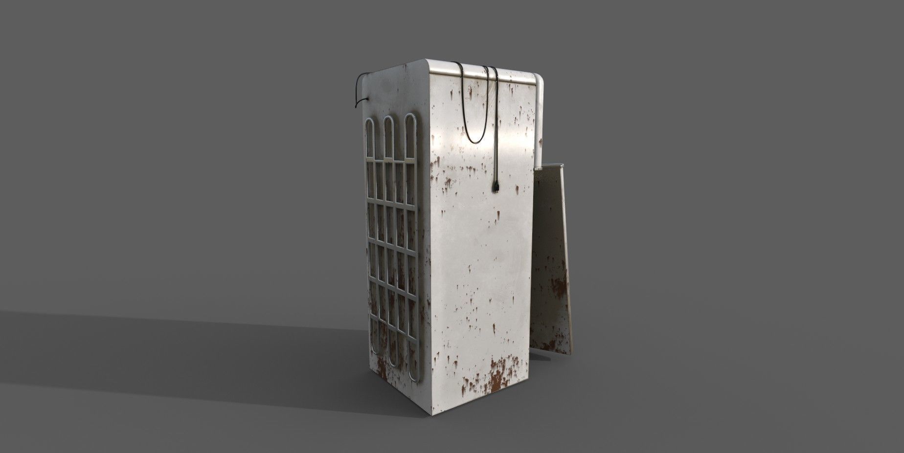 Older Fridge Refrigator 3D Model Game Ready Wtih Blender Low-poly 3D model_4