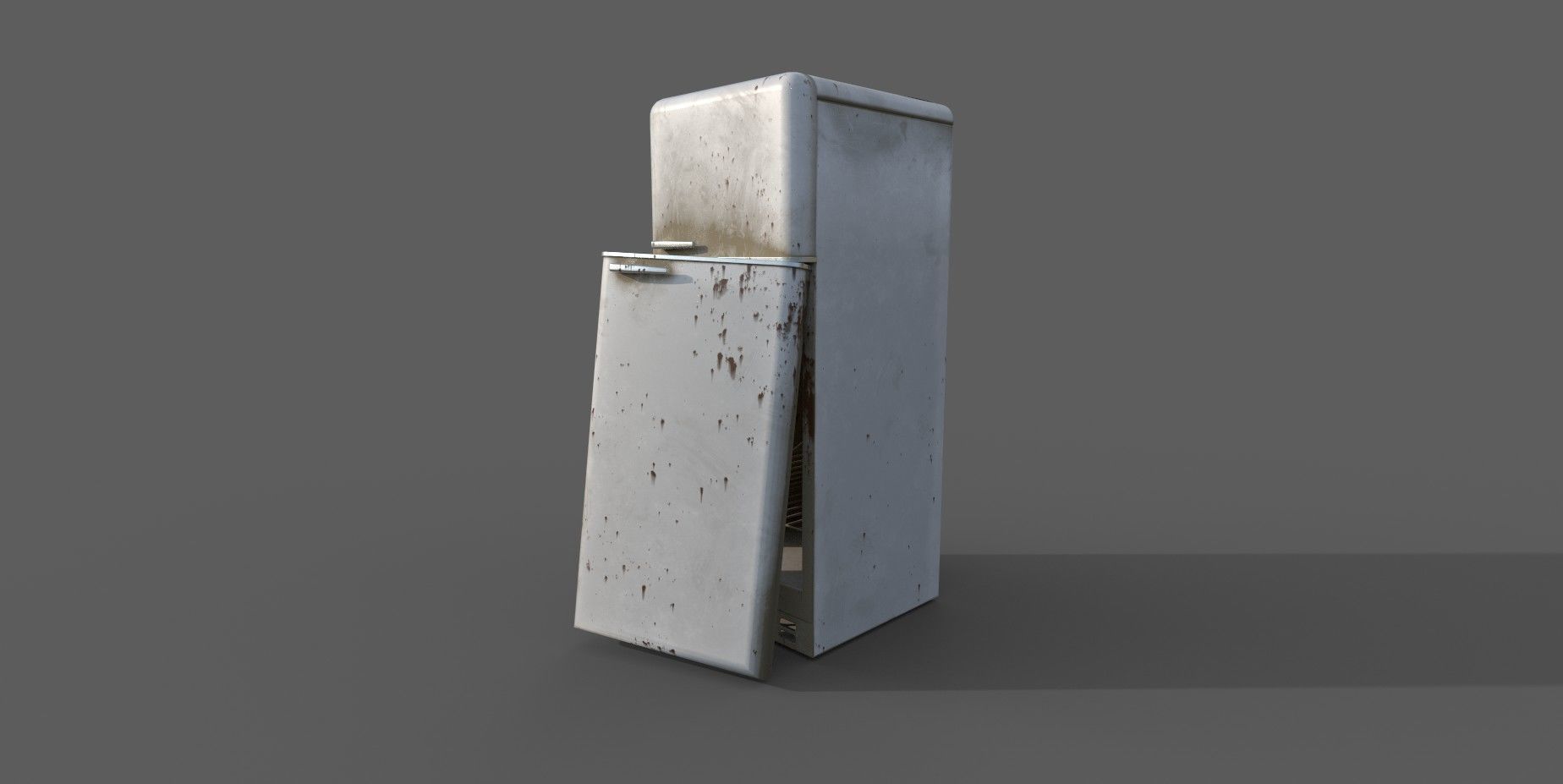 Older Fridge Refrigator 3D Model Game Ready Wtih Blender Low-poly 3D model_1