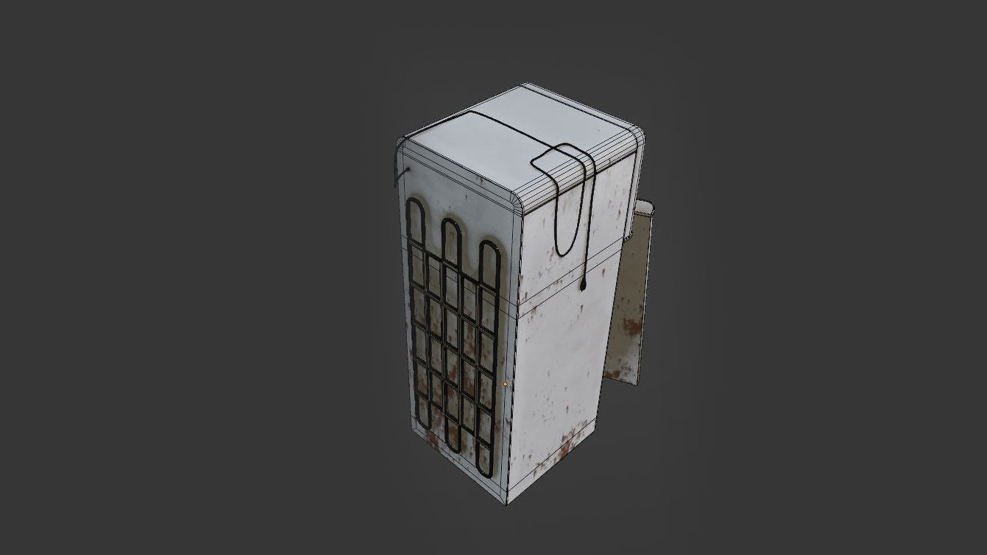 Older Fridge Refrigator 3D Model Game Ready Wtih Blender Low-poly 3D model_9
