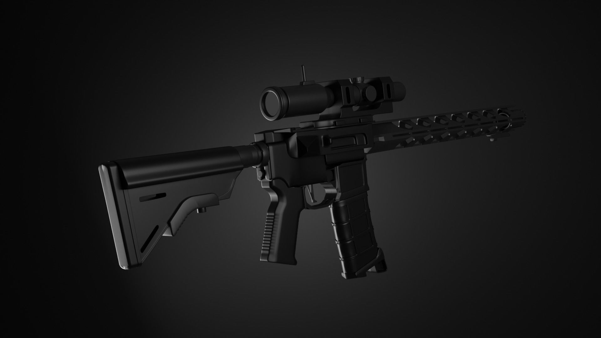 GUN 3D Model stngr model 3D model_1