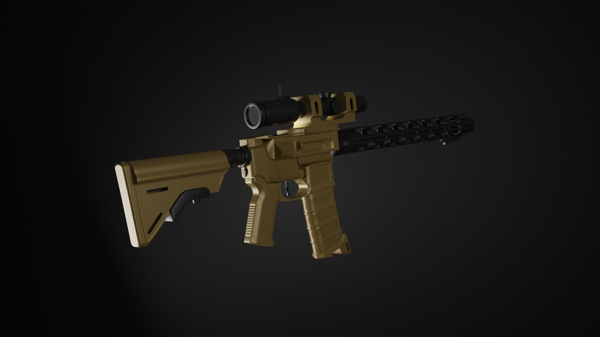 GUN 3D Model stngr model 3D model_2