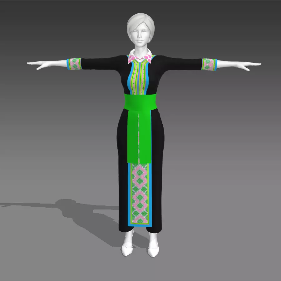 Hmong girl beautiful fashion clothes 3D model | CGTrader