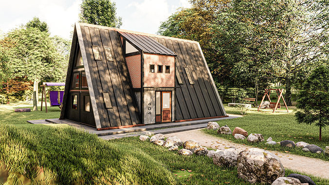 Two Storey A - Frame tiny house 3D model