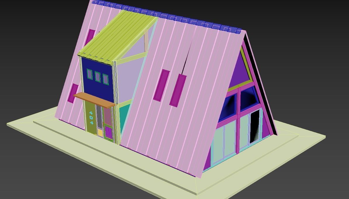 Two Storey A - Frame tiny house 3D model_9