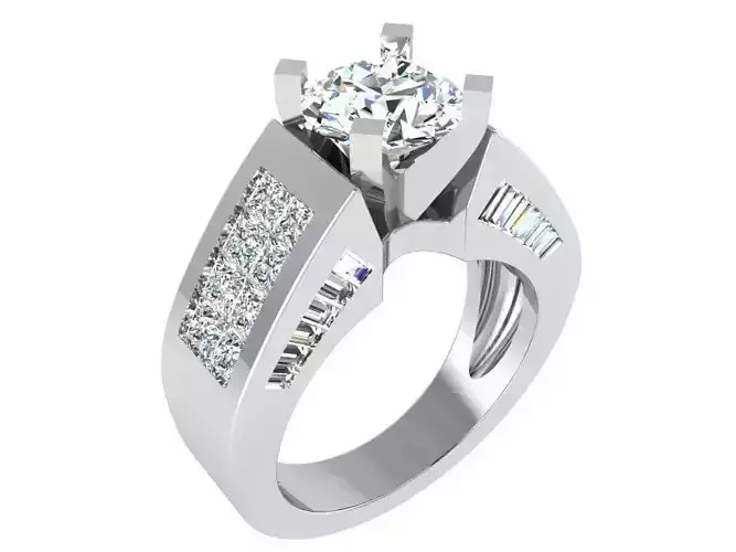 Chain style diamond ring 3377 3D print model