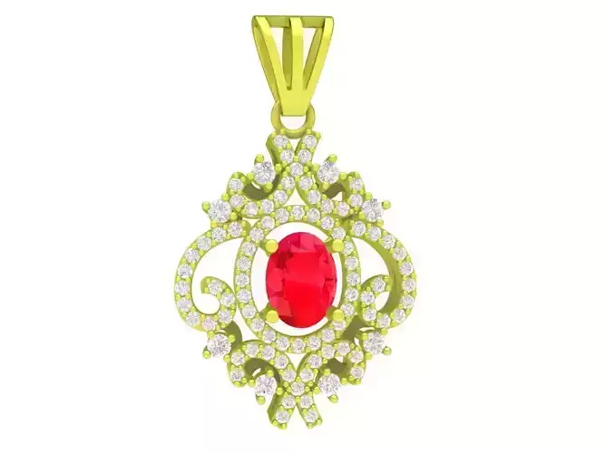 asian diamond women pendant 4248