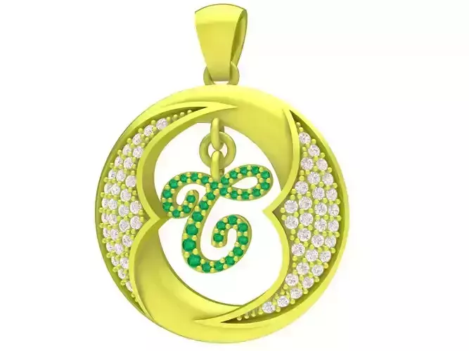 luxury diamond letter T women pendant 4249