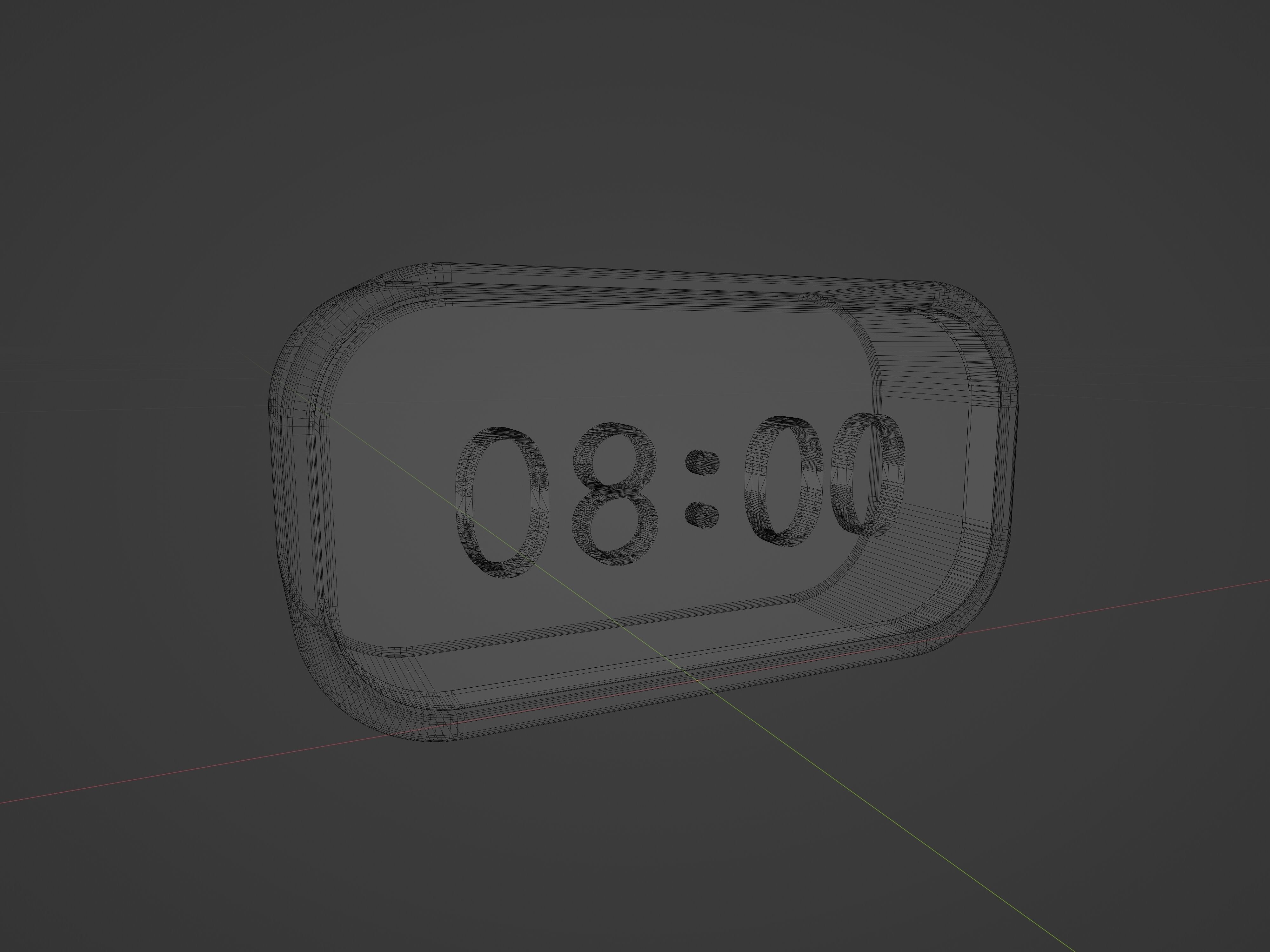 Digital clock 3D model_2