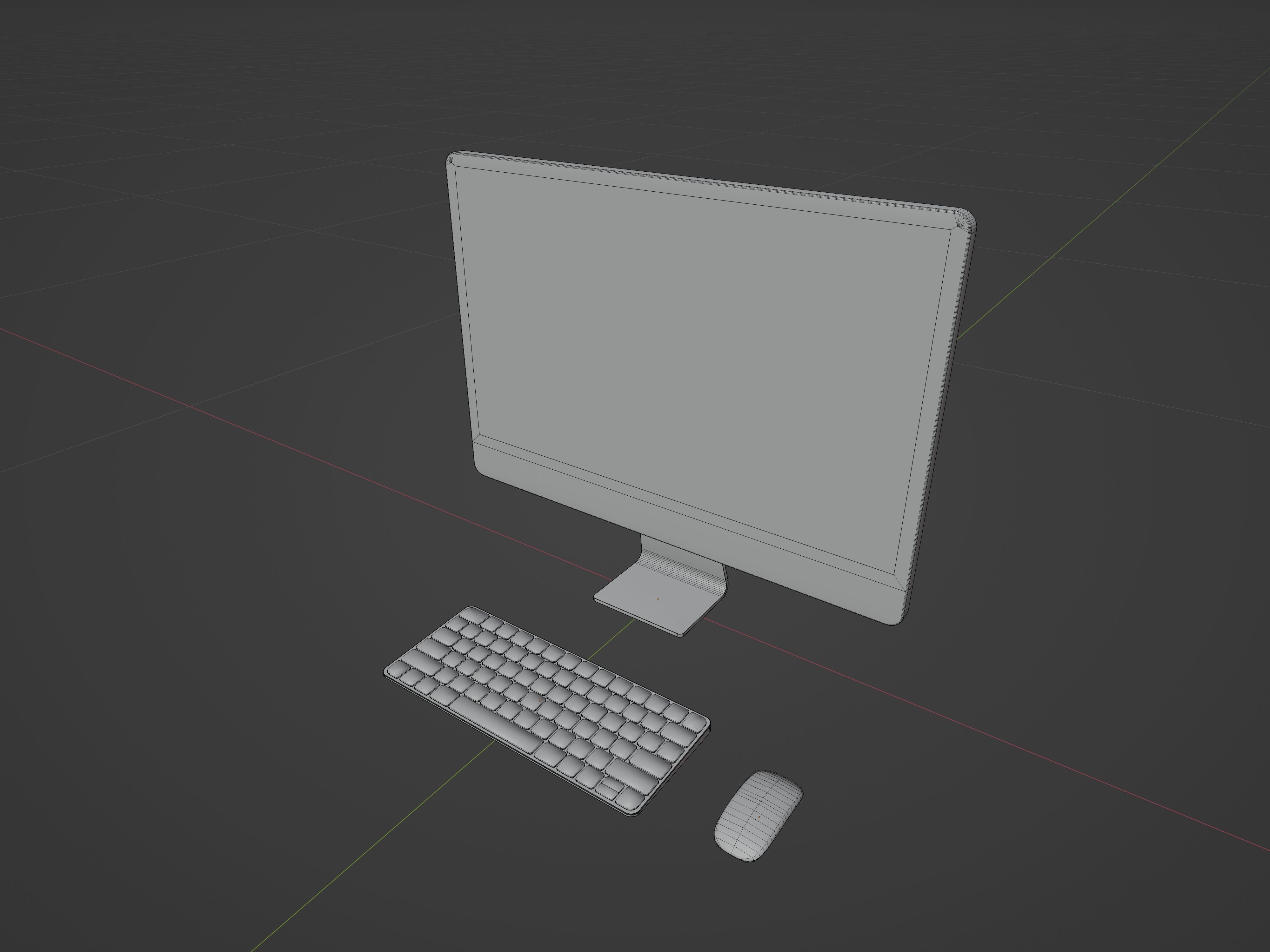 Computer set imac 3D model_3