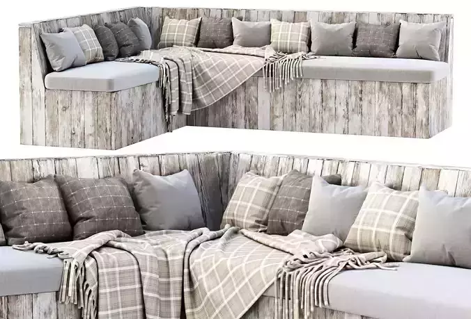 Eric Wooden Garden Corner Sofa SD13 by Bpoint Design 