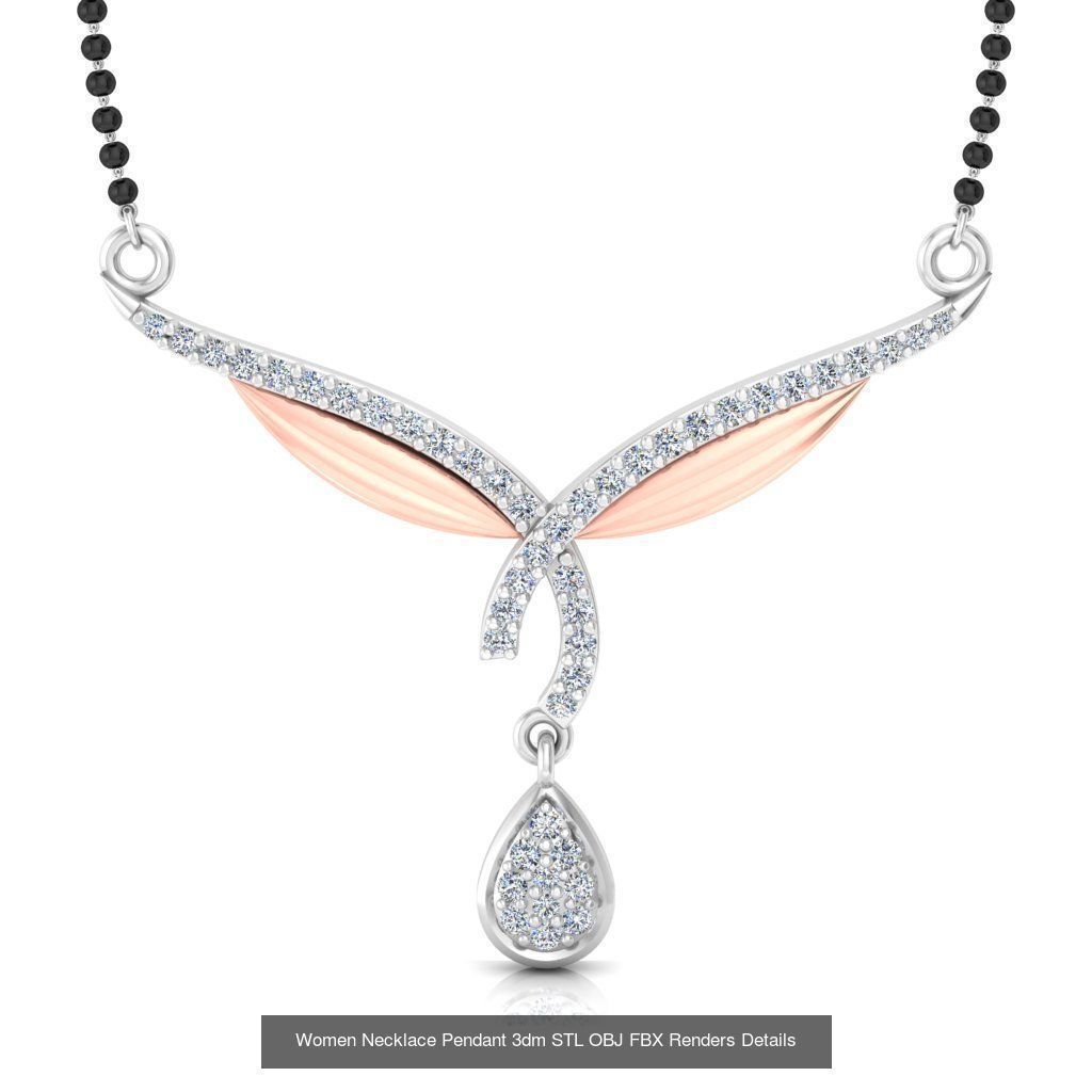 30 Women Necklace Pendants 3dm STL OBJ FBX Renders Details 3D Model Collection_25