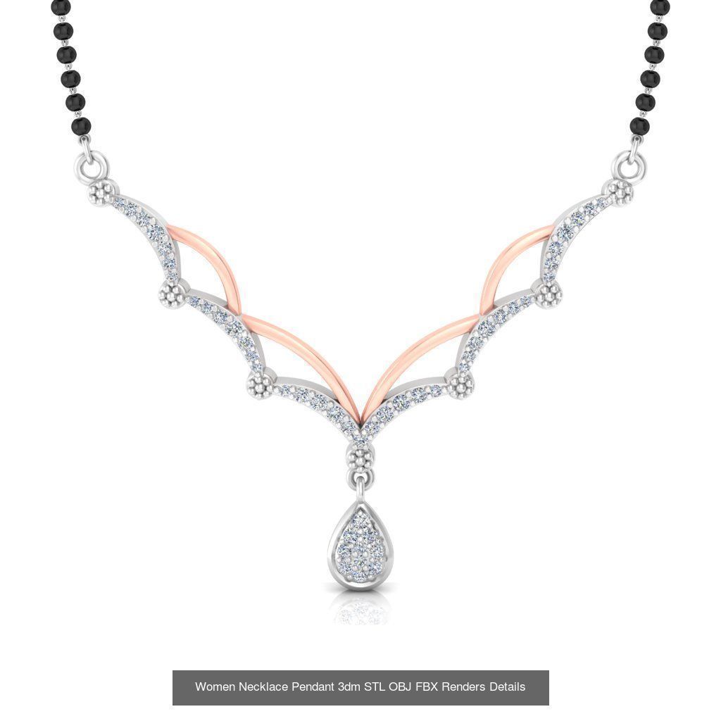 30 Women Necklace Pendants 3dm STL OBJ FBX Renders Details 3D Model Collection_24