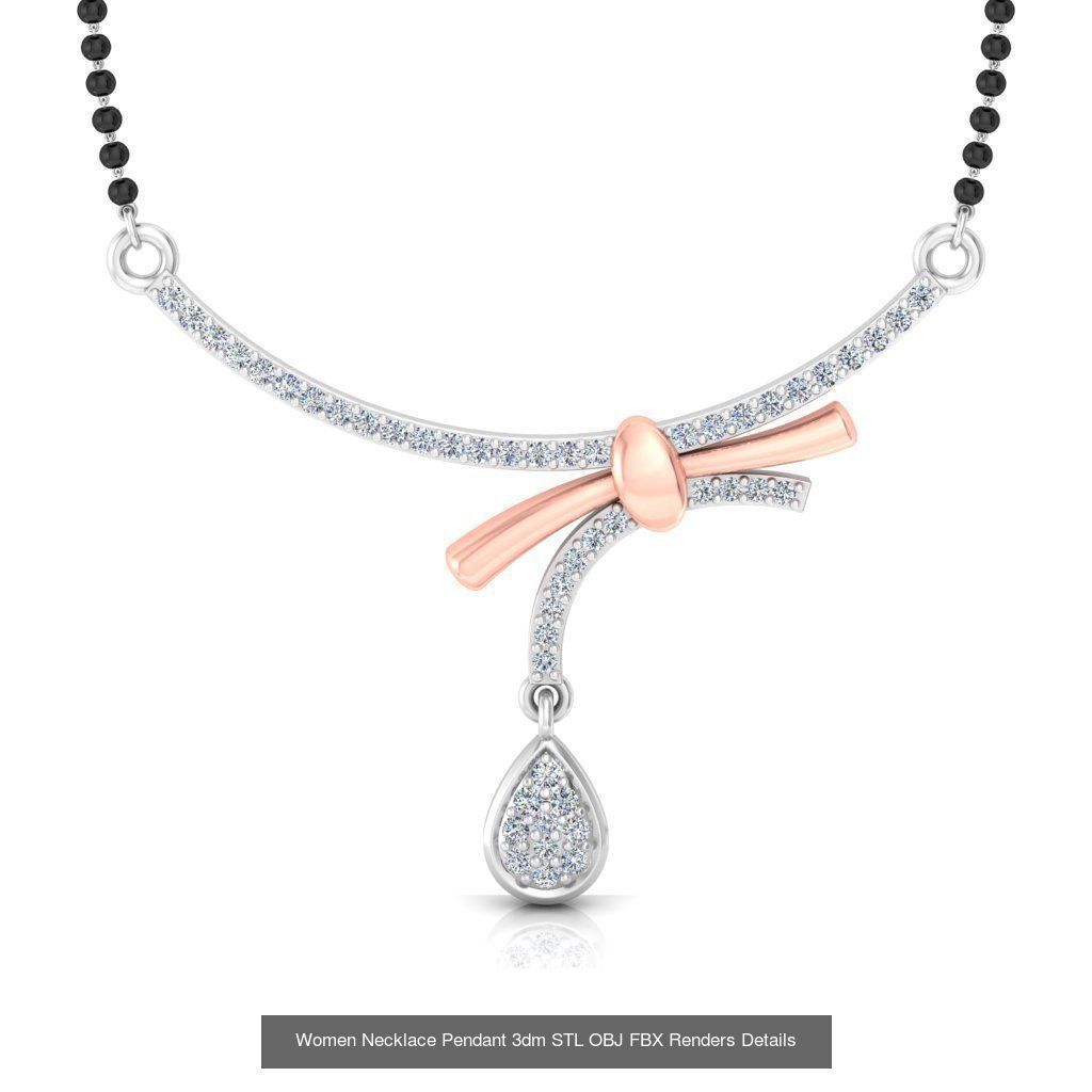 30 Women Necklace Pendants 3dm STL OBJ FBX Renders Details 3D Model Collection_5