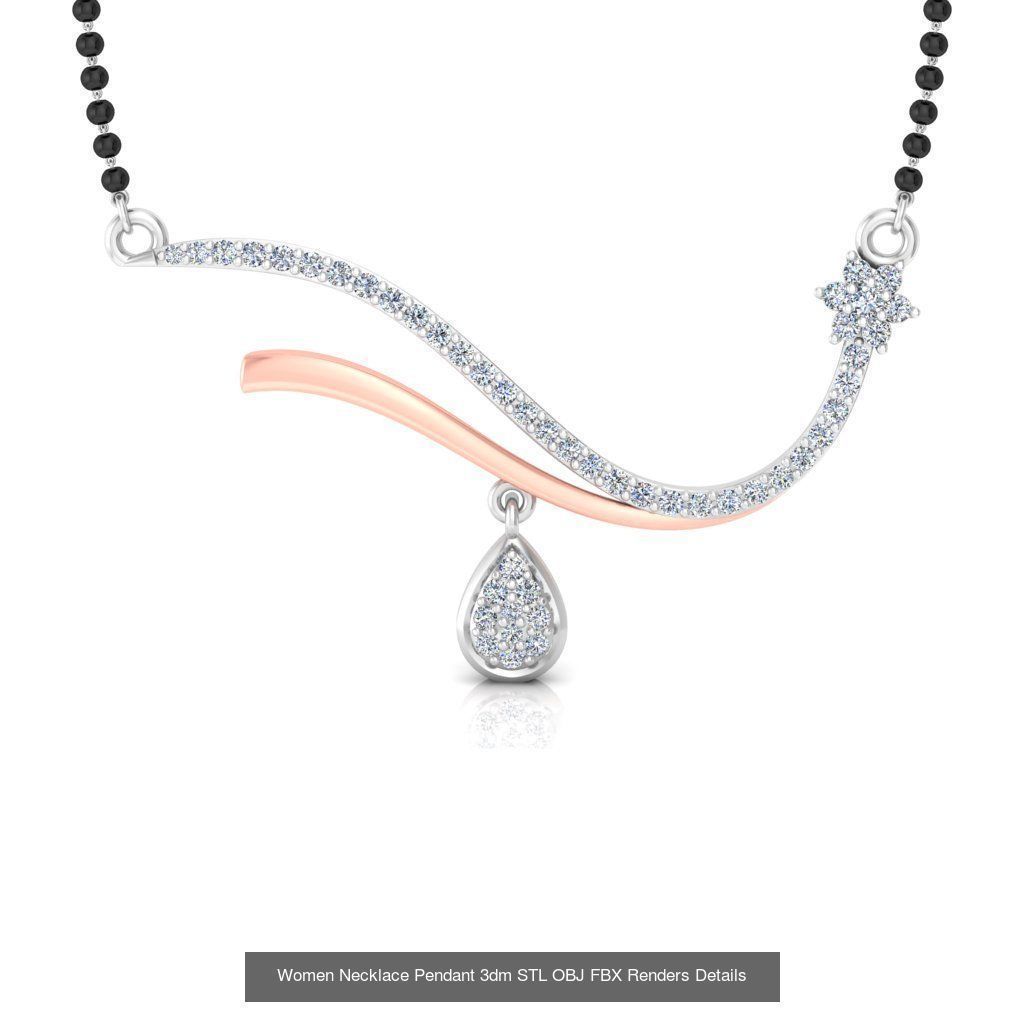 30 Women Necklace Pendants 3dm STL OBJ FBX Renders Details 3D Model Collection_9