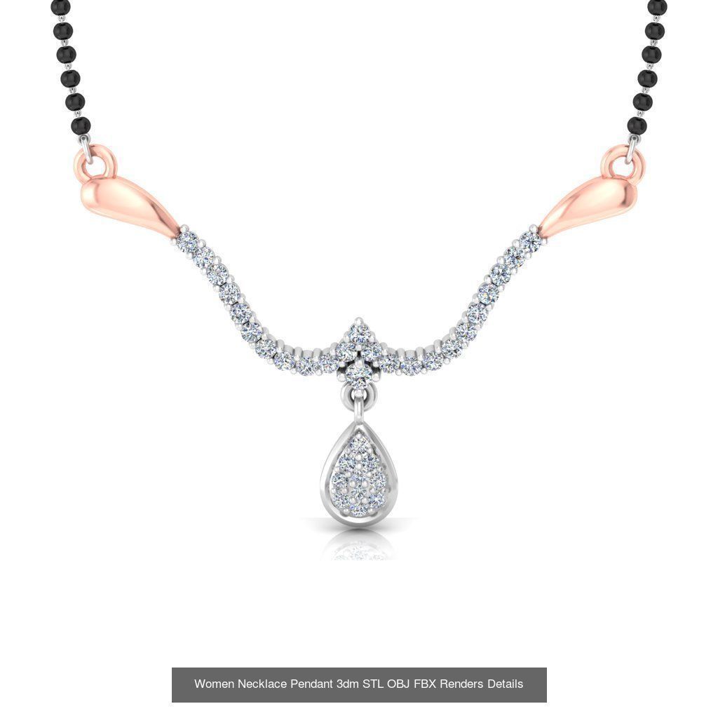 30 Women Necklace Pendants 3dm STL OBJ FBX Renders Details 3D Model Collection_15