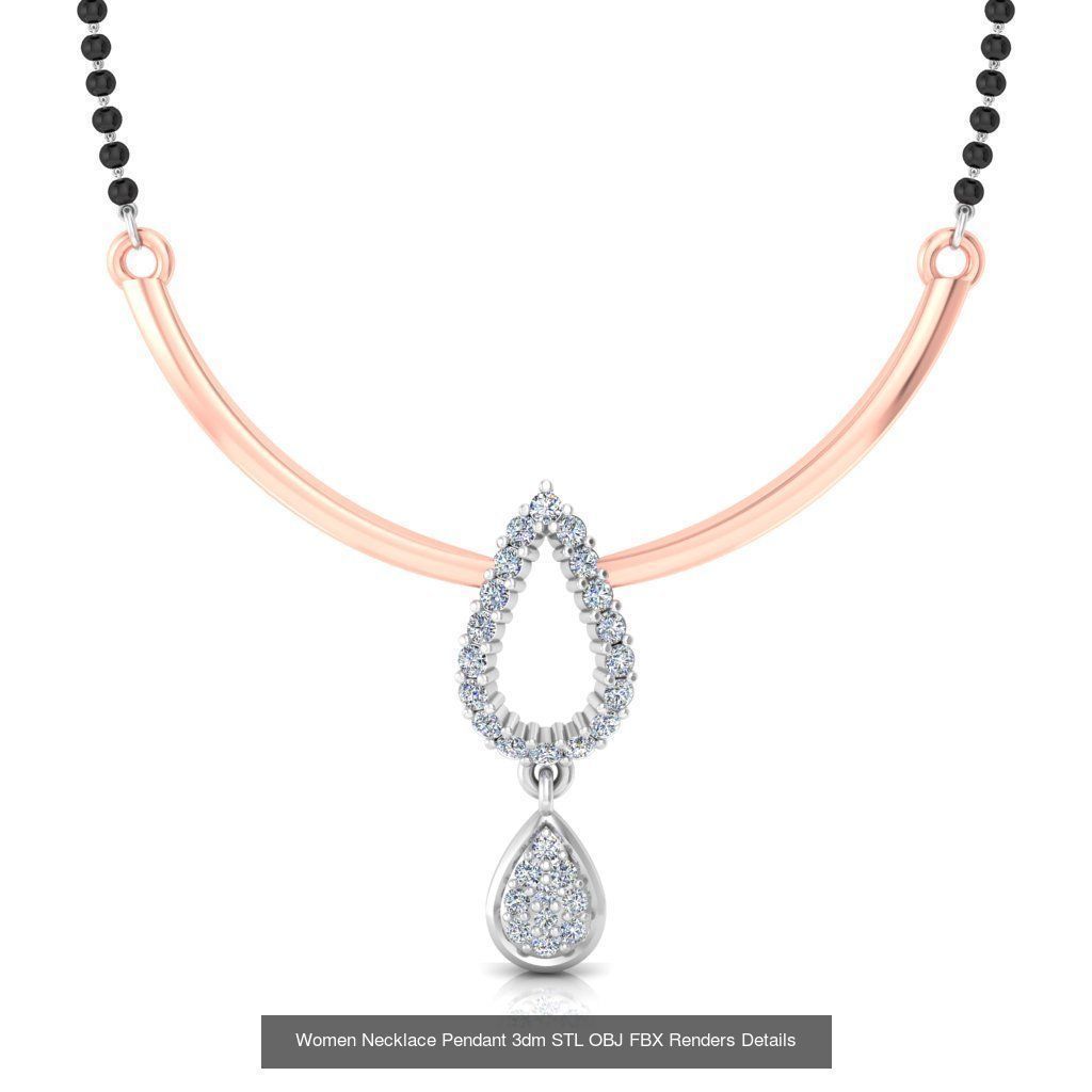 30 Women Necklace Pendants 3dm STL OBJ FBX Renders Details 3D Model Collection_20