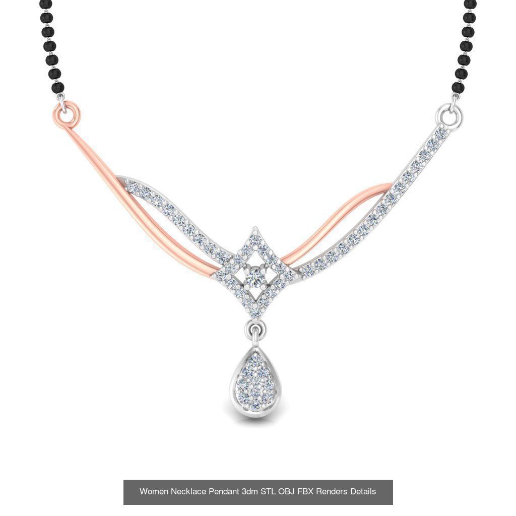 30 Women Necklace Pendants 3dm STL OBJ FBX Renders Details 3D Model Collection_26