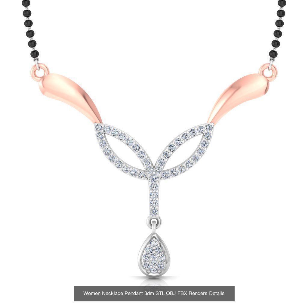 30 Women Necklace Pendants 3dm STL OBJ FBX Renders Details 3D Model Collection_19