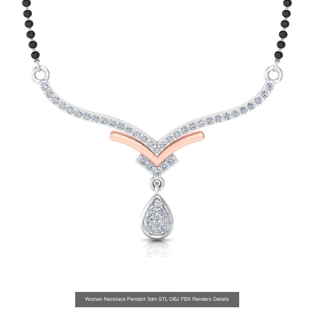 30 Women Necklace Pendants 3dm STL OBJ FBX Renders Details 3D Model Collection_21