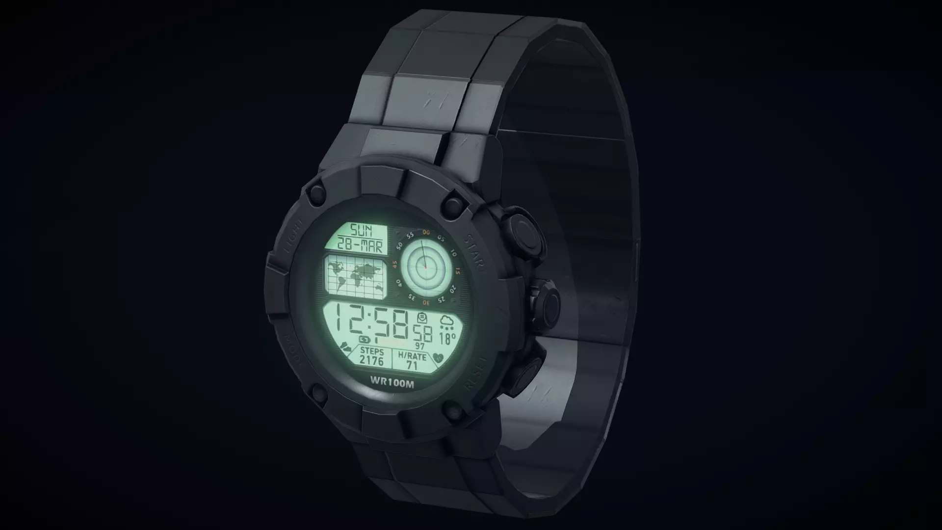 Digital Watch Free low-poly 3D model