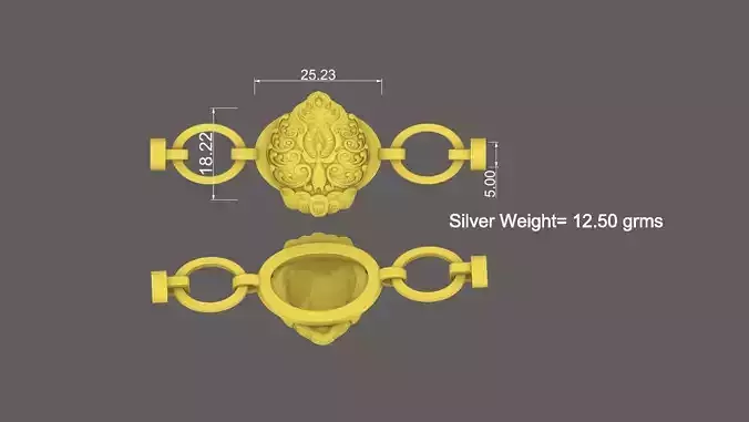 Peacock Bracelet Design for silver Casting