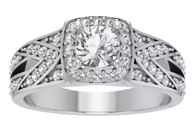 Women Engagement Halo Rings 3dm STL OBJ FBX Renders Details