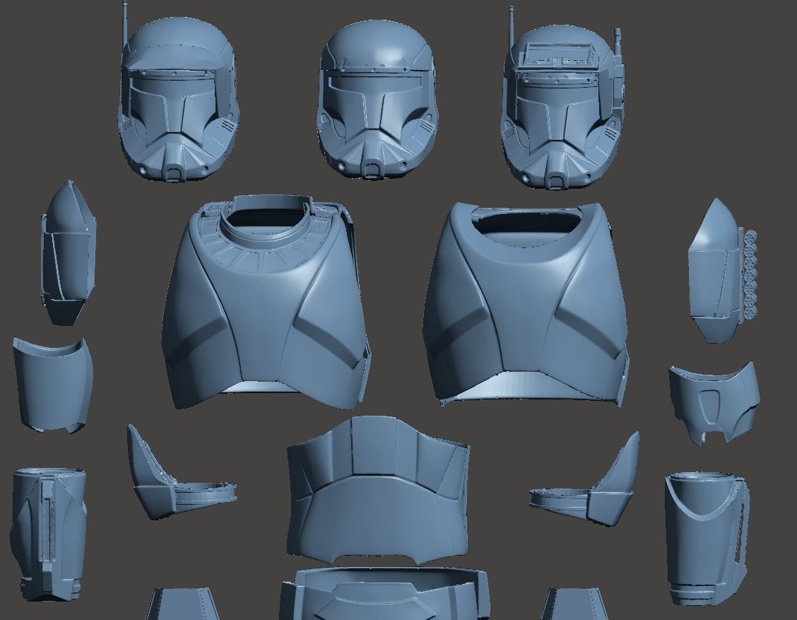 Full Clone Republic Commando Armor OneSix OneSixth 12inch 3D print model_5