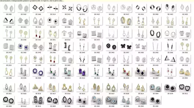 Earring  bulk  50 3dm files ready to print part 01