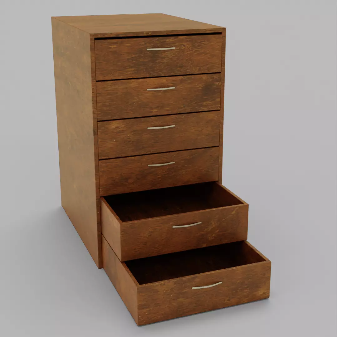 cabinet furniture Low-poly 3D model_0