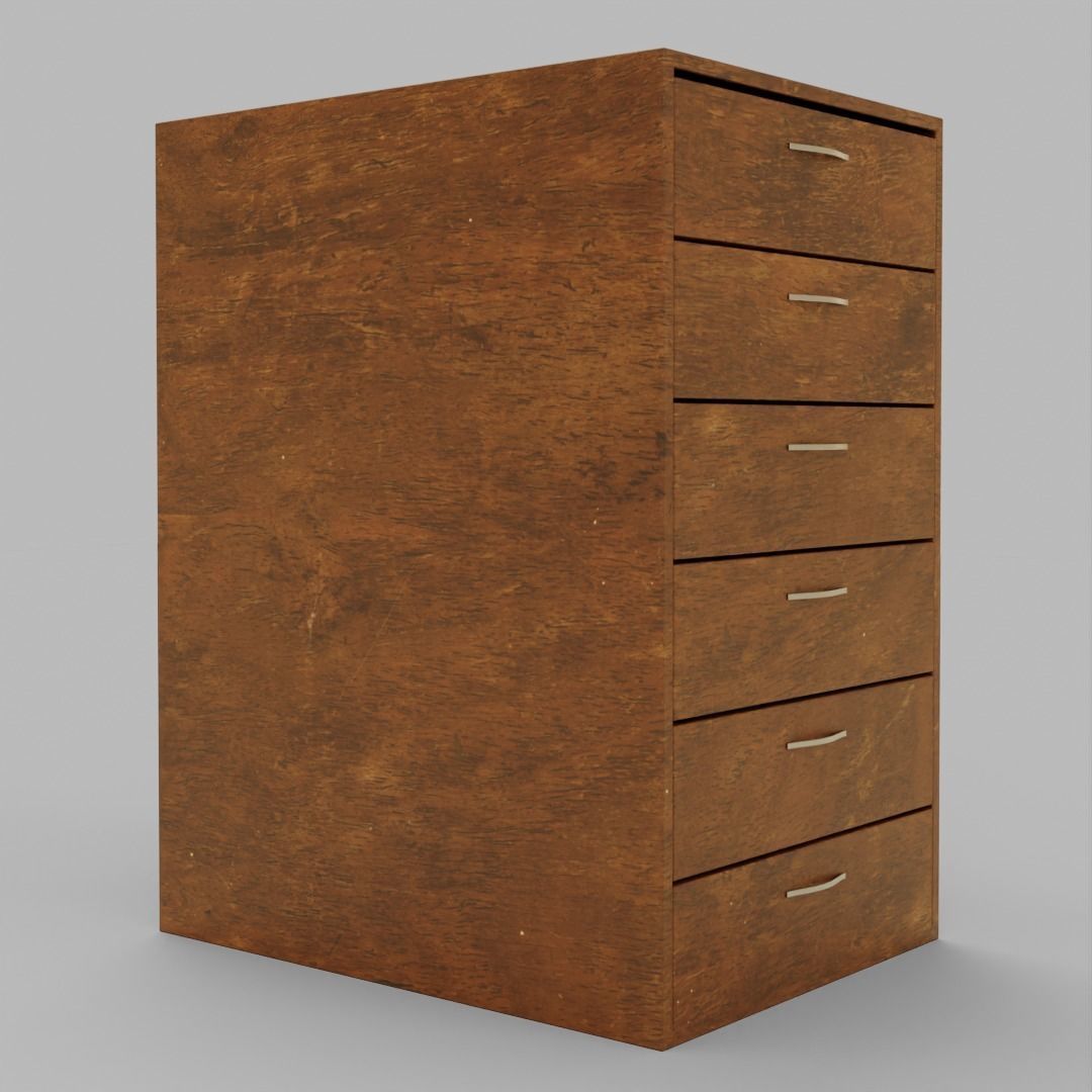 cabinet furniture Low-poly 3D model_8
