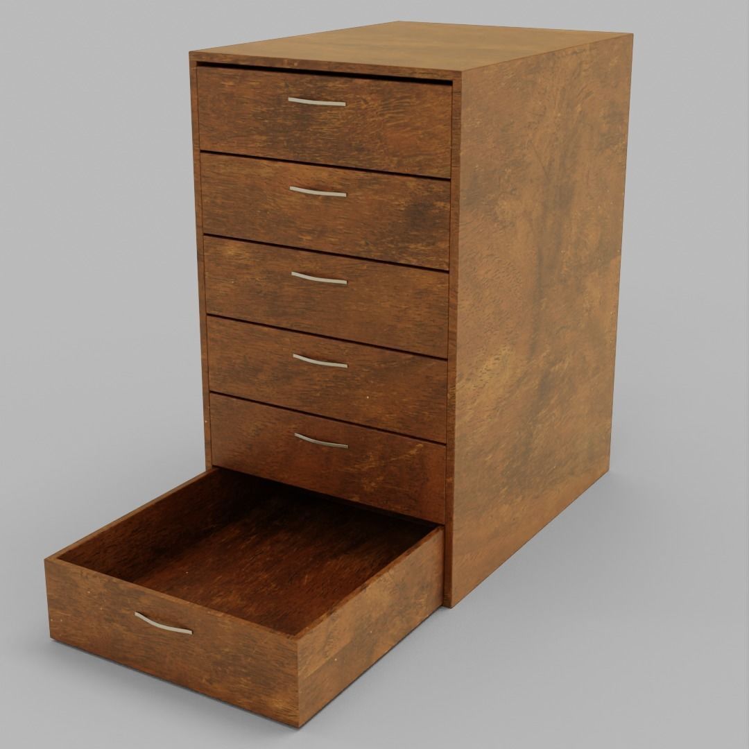 cabinet furniture Low-poly 3D model_2