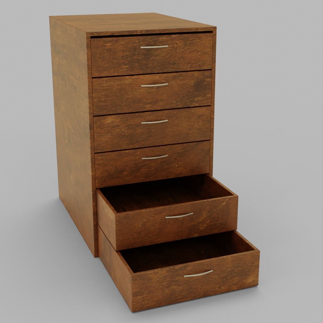 cabinet furniture Low-poly 3D model_5
