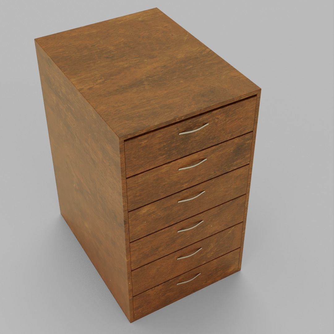 cabinet furniture Low-poly 3D model_9