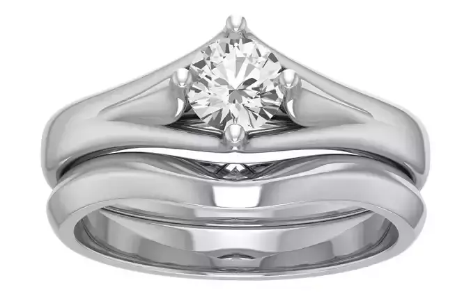 Women Engagement Double Band Rings