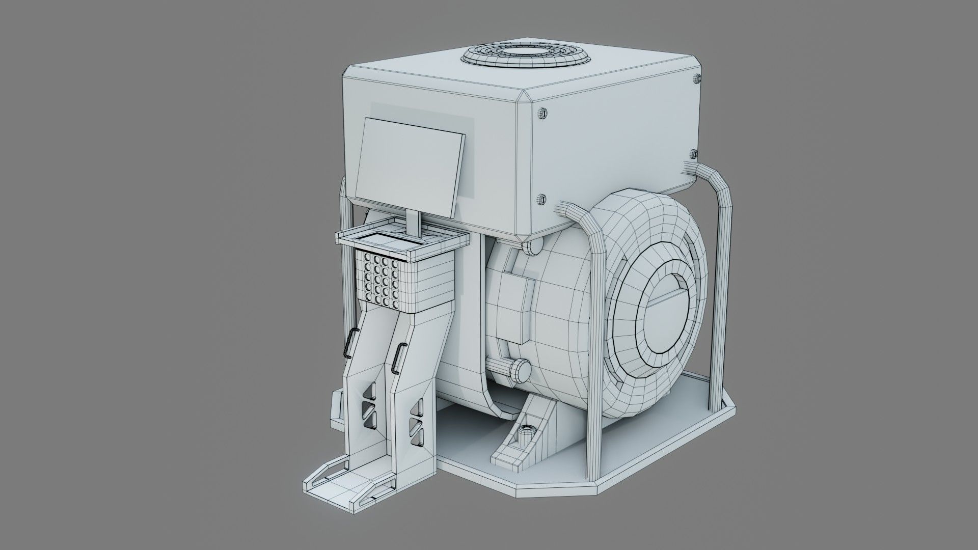 Sci-Fi Computer - Game Ready - PBR Low-poly 3D model_9