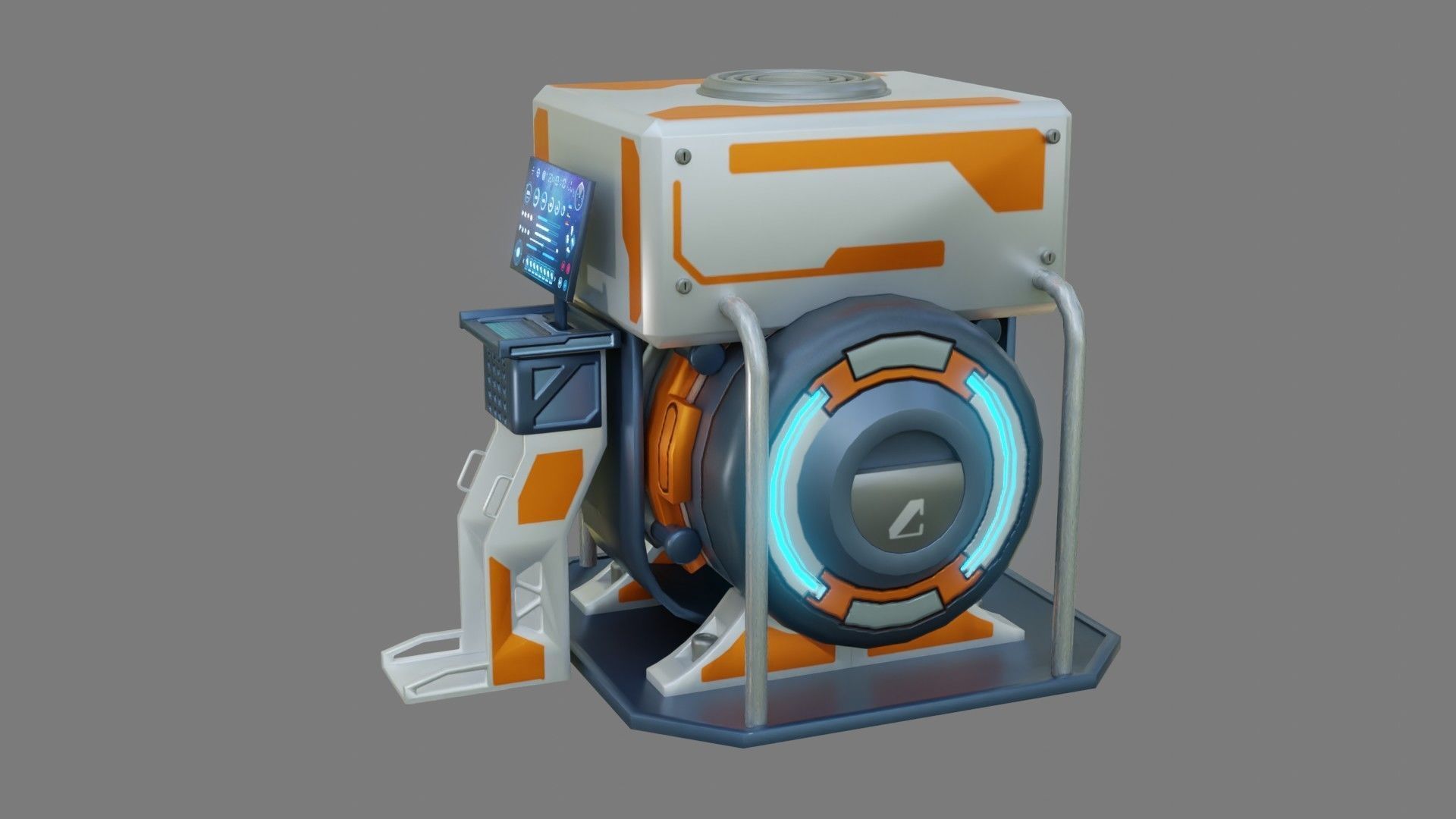 Sci-Fi Computer - Game Ready - PBR Low-poly 3D model_2