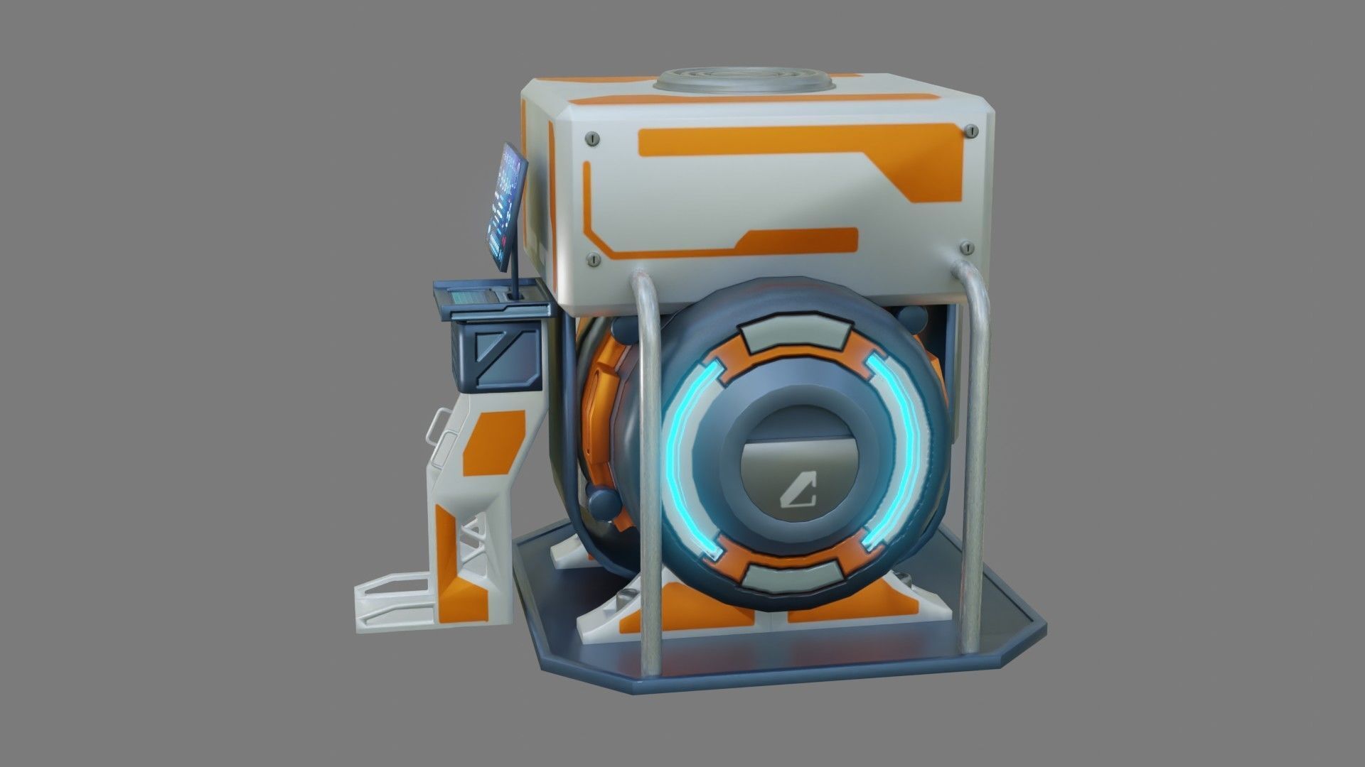 Sci-Fi Computer - Game Ready - PBR Low-poly 3D model_3